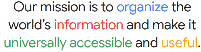 Misión principal de Google